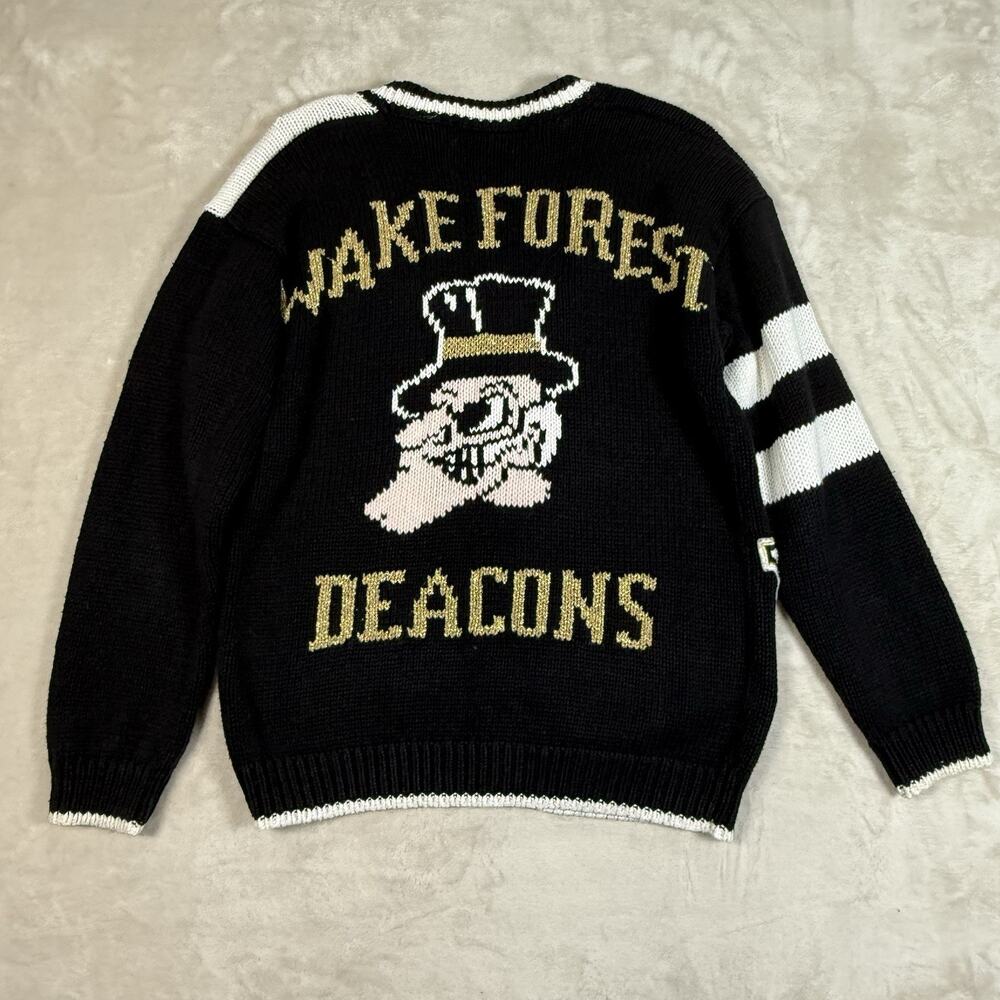 VTG Wake Forest Demon Deacons Belle Pointe Knit Cardigan Sweater Adult Size S - Picture 5 of 7